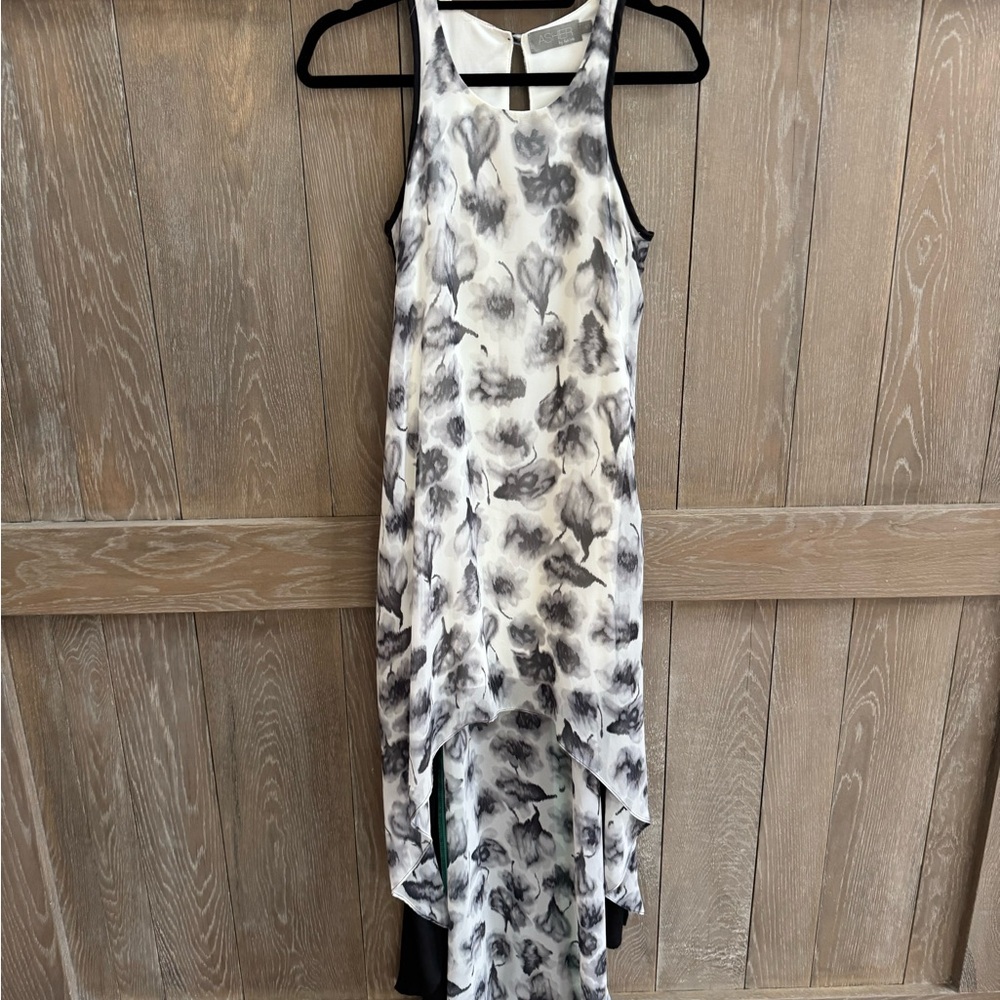 ASHER High Neck Elegant Black and White Women's Dress